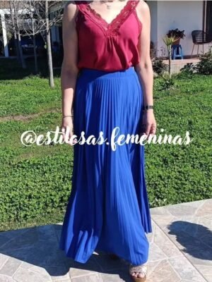 Falda Plizada Magdalena Azulino