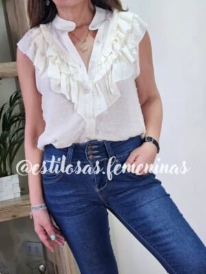 Blusa Volados Úrsula Beige