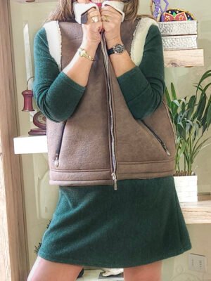 Aviadora Sin Mangas Azucena Café