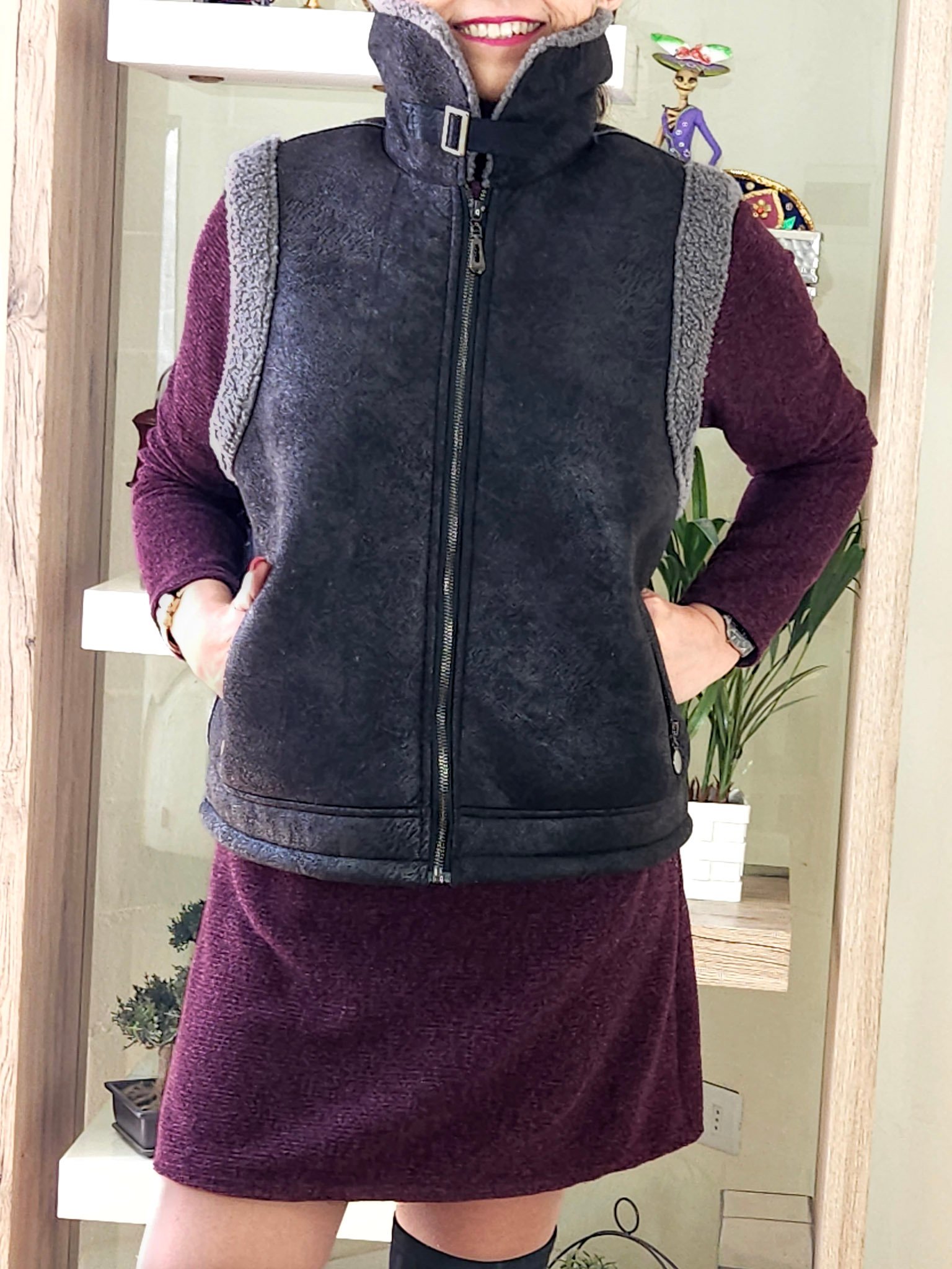 Aviadora Sin Mangas Azucena Negro