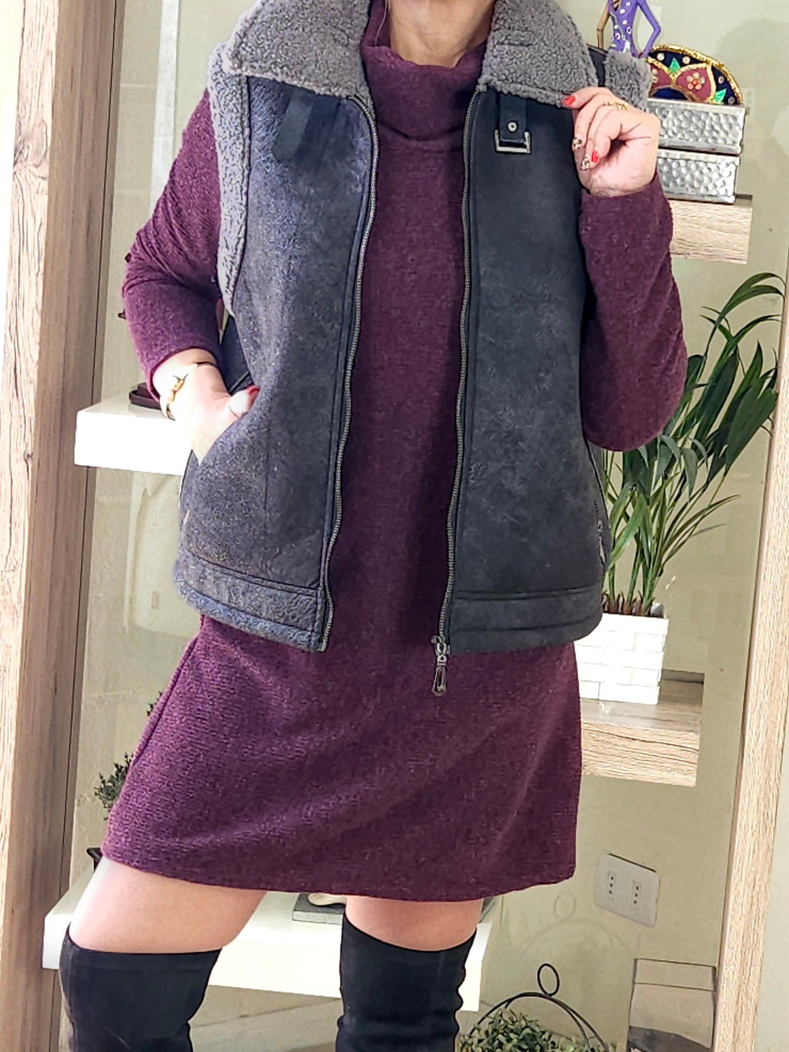 Aviadora Sin Mangas Azucena Negro - Imagen 2