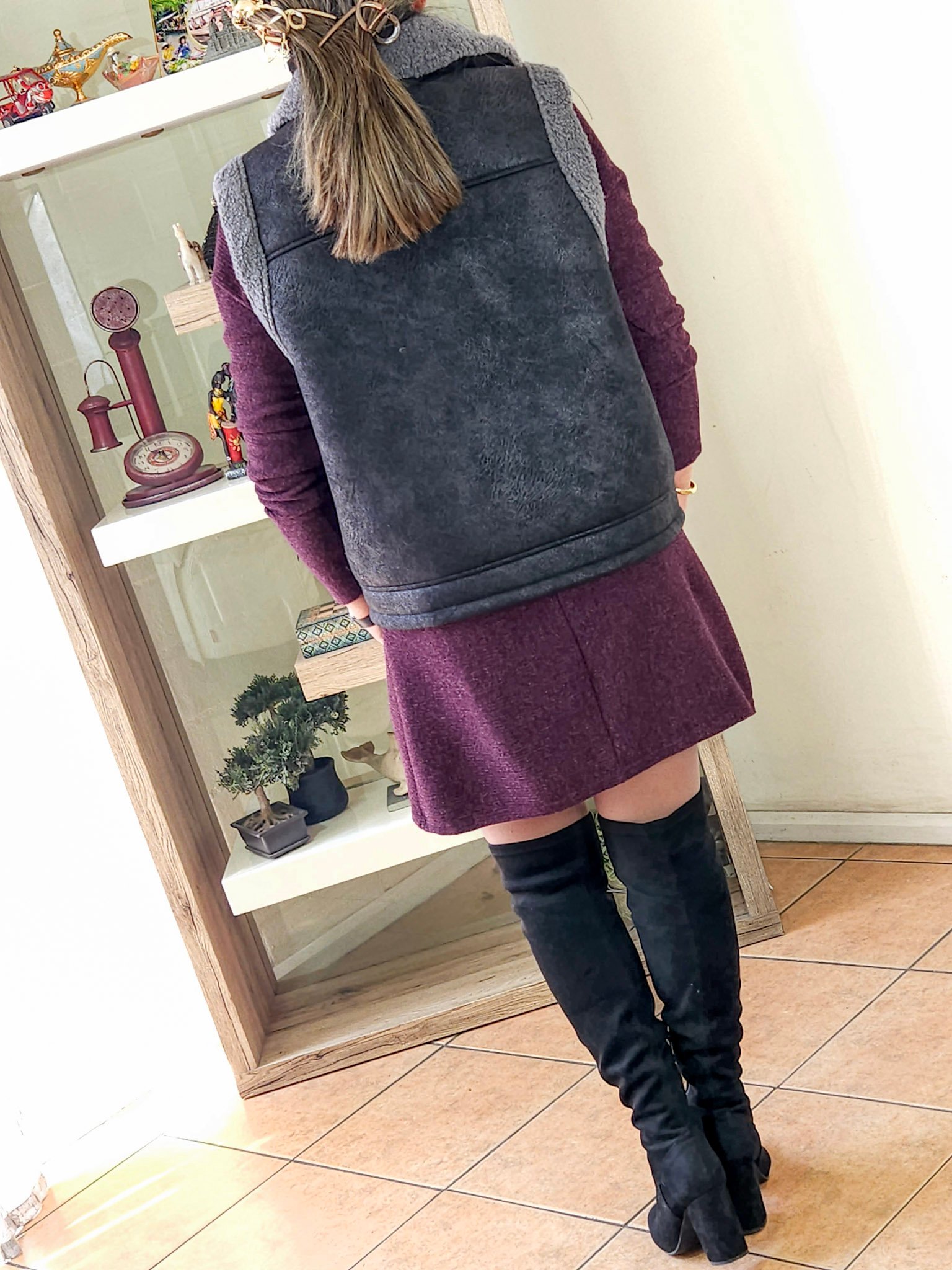 Aviadora Sin Mangas Azucena Negro - Imagen 5