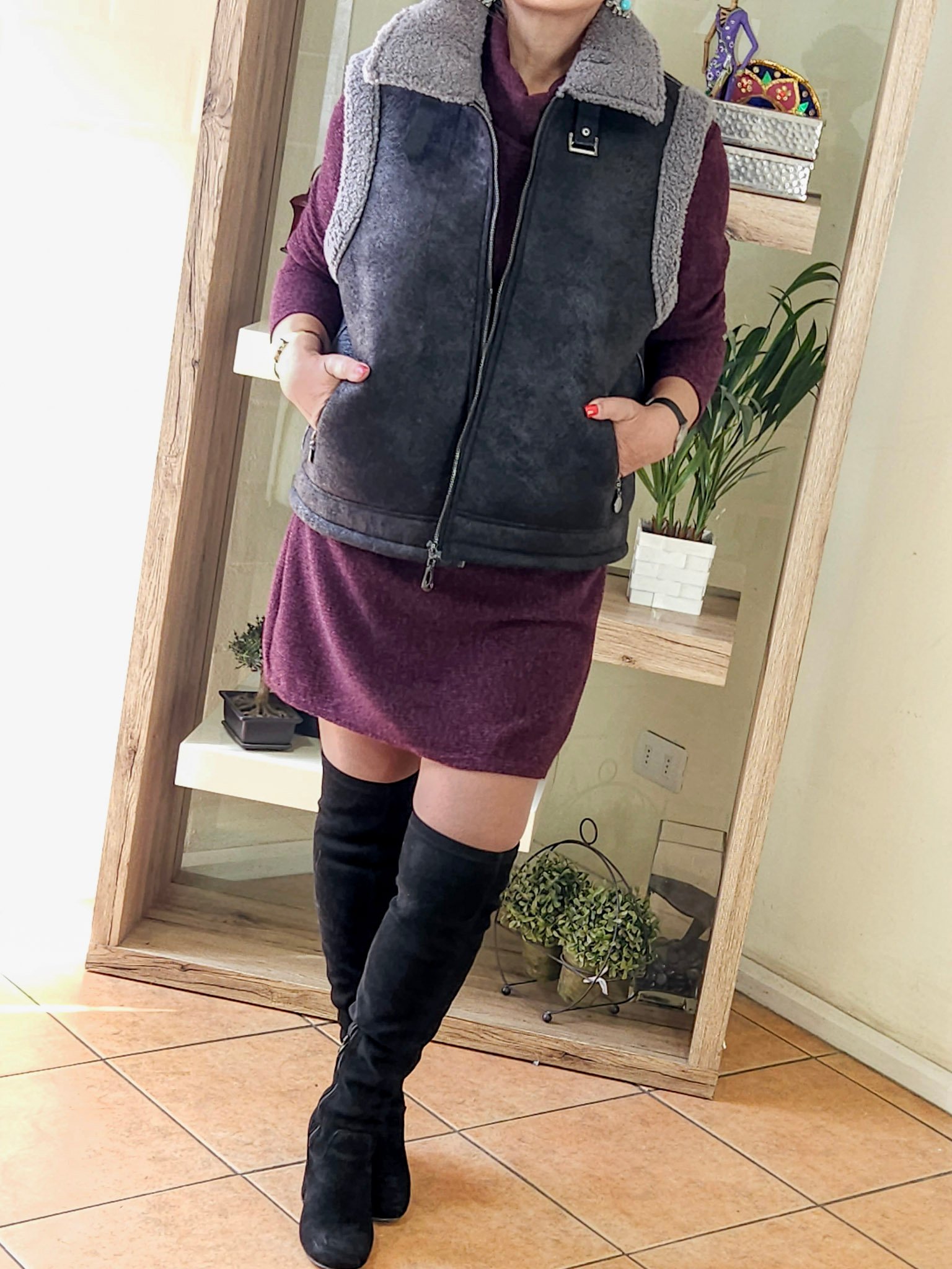 Aviadora Sin Mangas Azucena Negro - Imagen 3