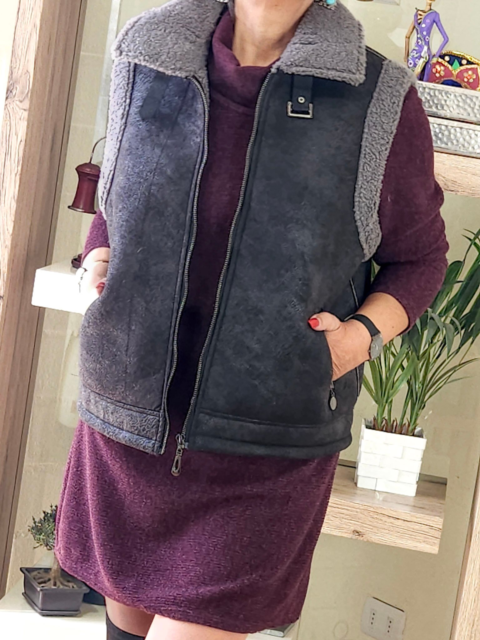 Aviadora Sin Mangas Azucena Negro - Imagen 4