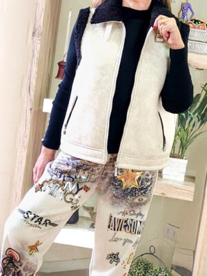 Aviadora Sin Mangas Azucena Crema