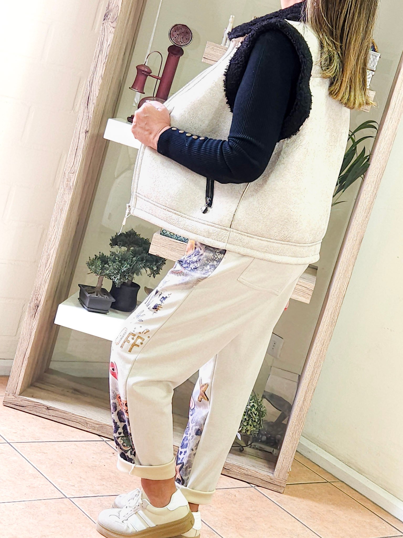 Aviadora Sin Mangas Azucena Crema - Imagen 2