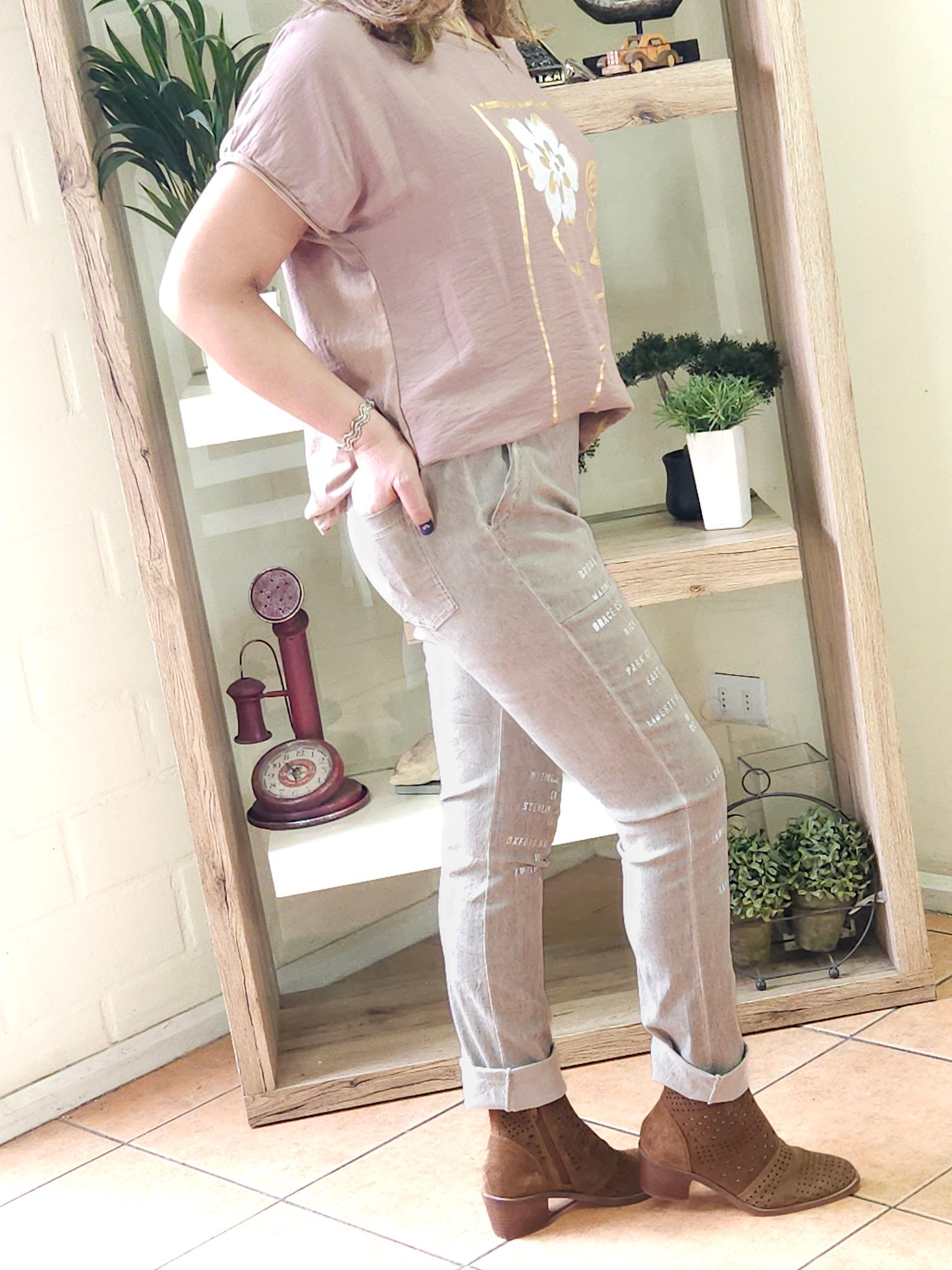 Jogger Italiano Camelia Beige - Imagen 5