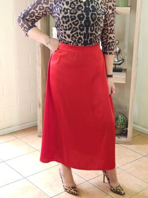 Falda Satín Pascuala Roja