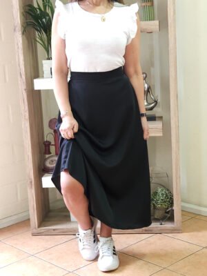Falda Satín Pascuala Negra