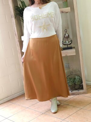 Falda Satín Pascuala Verde Musgo