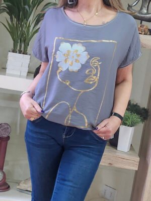 Polera Italiana Renata Gris