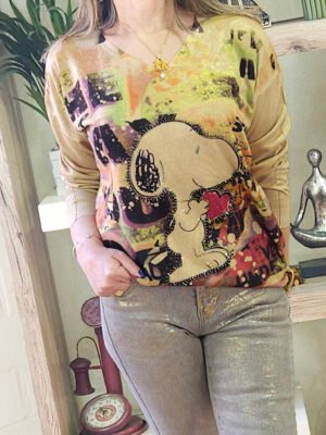 Suéter Italiano Snoopy Beige