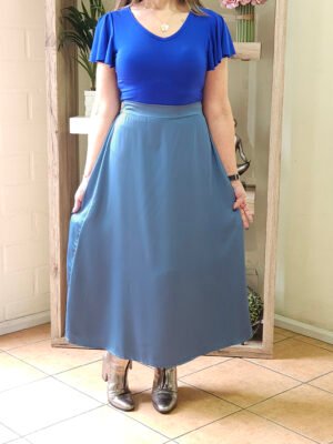 Falda Satín Pascuala Celeste