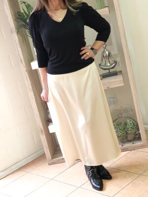 Falda Satín Pascuala Crudo