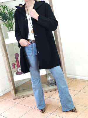 Abrigo Argolla Margarita Negro