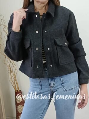 Abrigo Corto Vania Negro