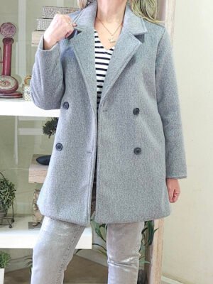 Abrigo Cruzado Maite Gris Oscuro