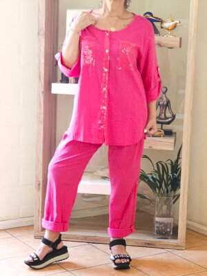 Conjunto Grecia Fucsia